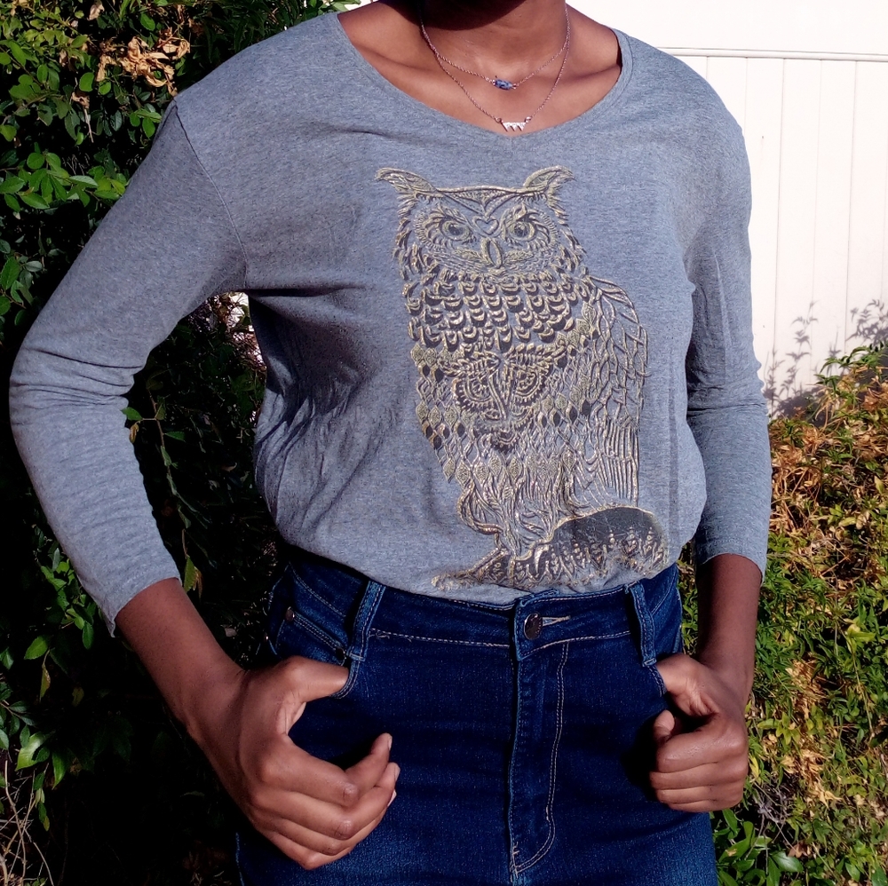 Hanes gray long sleeve shirt 🦉